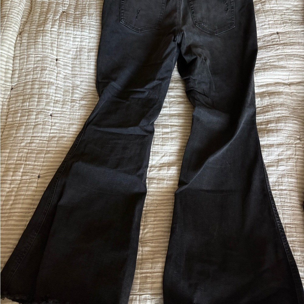 Maurices Black Flare Jeans with Subtle Distress - Picture 3 of 3